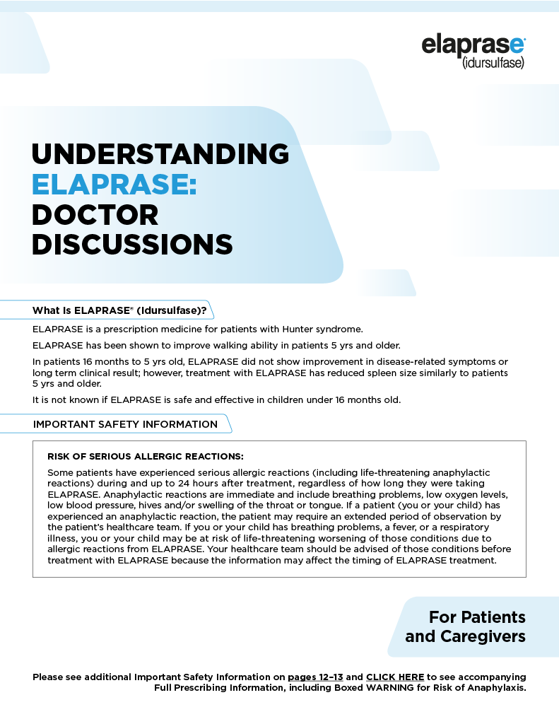 ELAPRASE Patient Discussion Guide